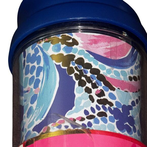 Lilly Pulitzer Travel Cup Reusable Cold Drink Tumbler Ocean Jewels 20oz No Straw - Picture 3 of 9